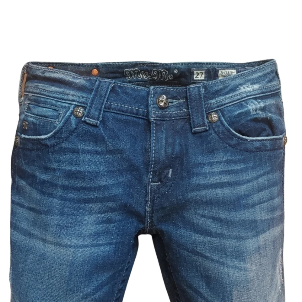 Size 27 Mid Rise Retro Blue Jeans - Picture 3 of 8